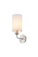 DK0055  Banyan Wall Lamp 1 Light Satin Nickel; White